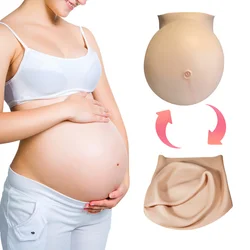 Inflatable Big Silicone Fake Twins Pregnant Belly With Stretch Marks Strech Line Soft Cosplay Crossdresser Props Customized Diy