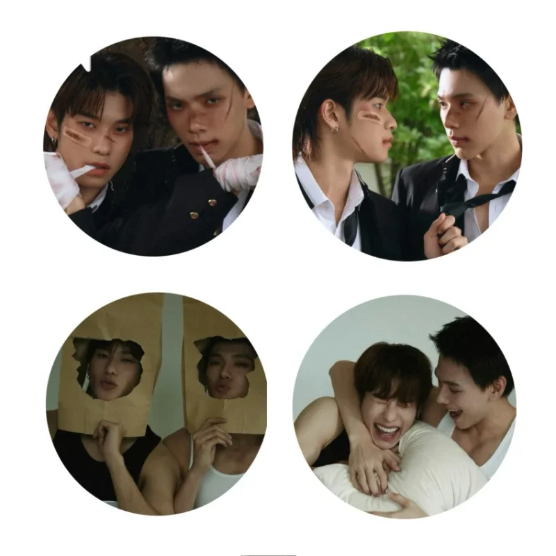 4PC/SET DaouOffroad Cai Youfu Lin Xiaolu Poster Thai TV Century of Love Photo Laser Fine Flash Bang Brooch Bag Decor Pins