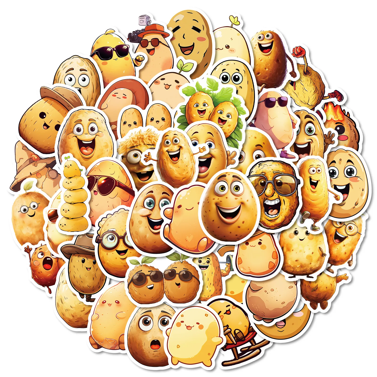 

10/30/50PCS Potatoes Cartoon Stickers Funny Food Meme Graffiti DIY Toy Scrapbook Fridge Luggage Laptop Guitar Bike Skateboard