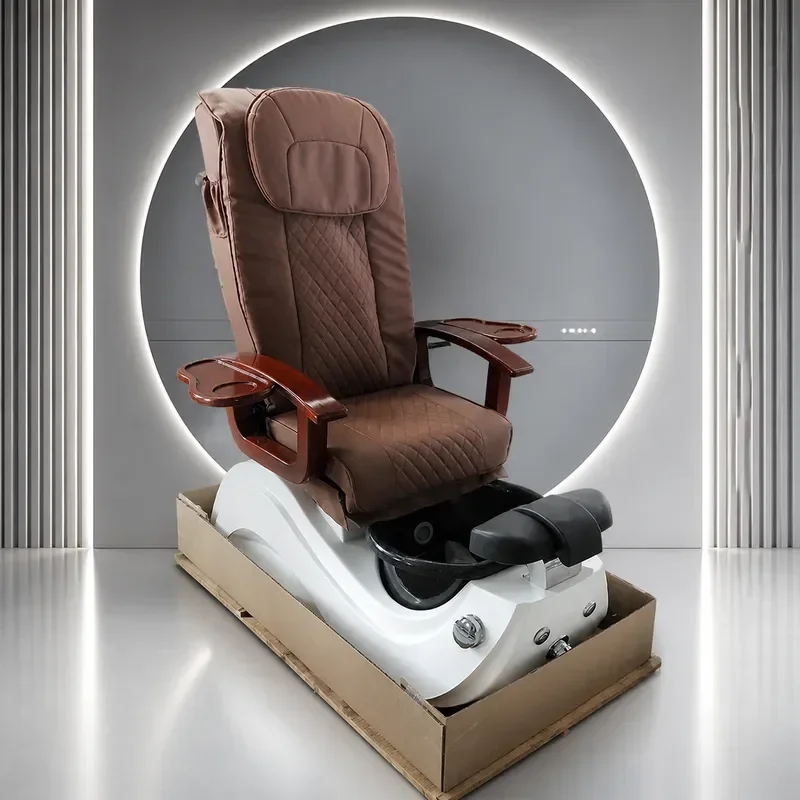 Electric Semi Reclining Massage Chair for Manicure Pedicure Foot Bath Spa Beauty Furniture Comfortable Sofa Seat