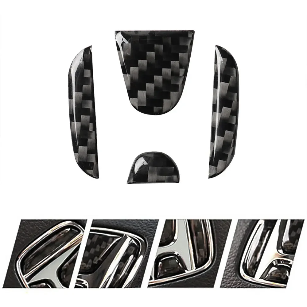 Kohlefaser-Aufkleber für Honda Civic Auto-Innenraum DIO CR-V Fit CR-V Accord Odyssey Auto-Lenkrad Logo Schutzdekoration – Detail 6