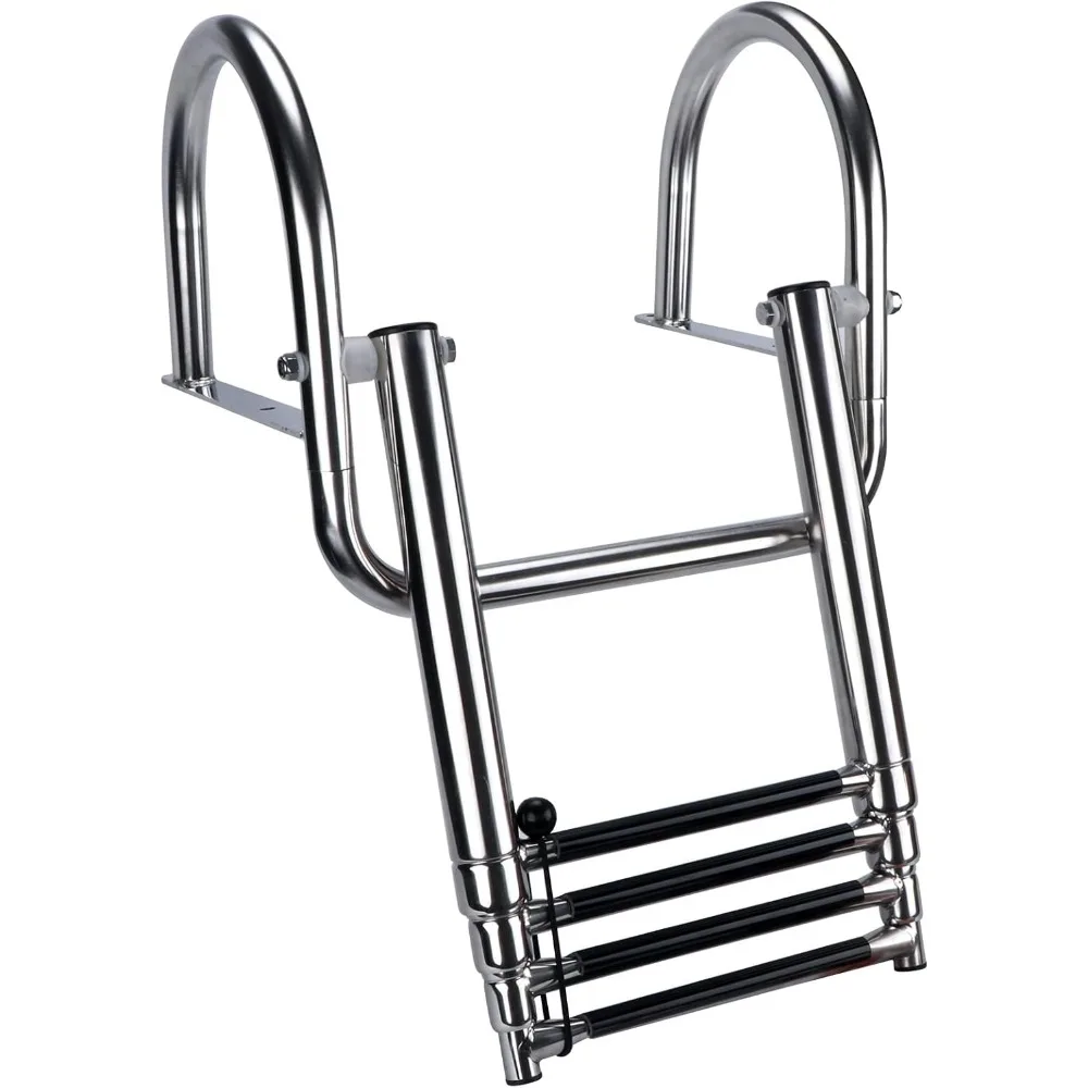 

4 Steps Pontoon Boat Ladder,Stainless Steel Inboard Dock Ladder Marine Ladder