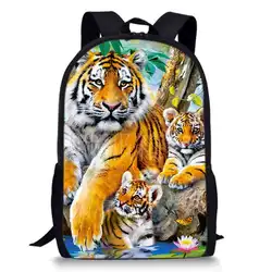 Mochila escolar con patrón de tigre para niños, bolsas para niños, niños, niñas