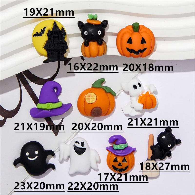 10Pcs Strong Magnetic Ghost Pumpkin Castle House Black Cat Fridge Magnets Hooks Sticker for Map Photo Halloween DIY Home Decor