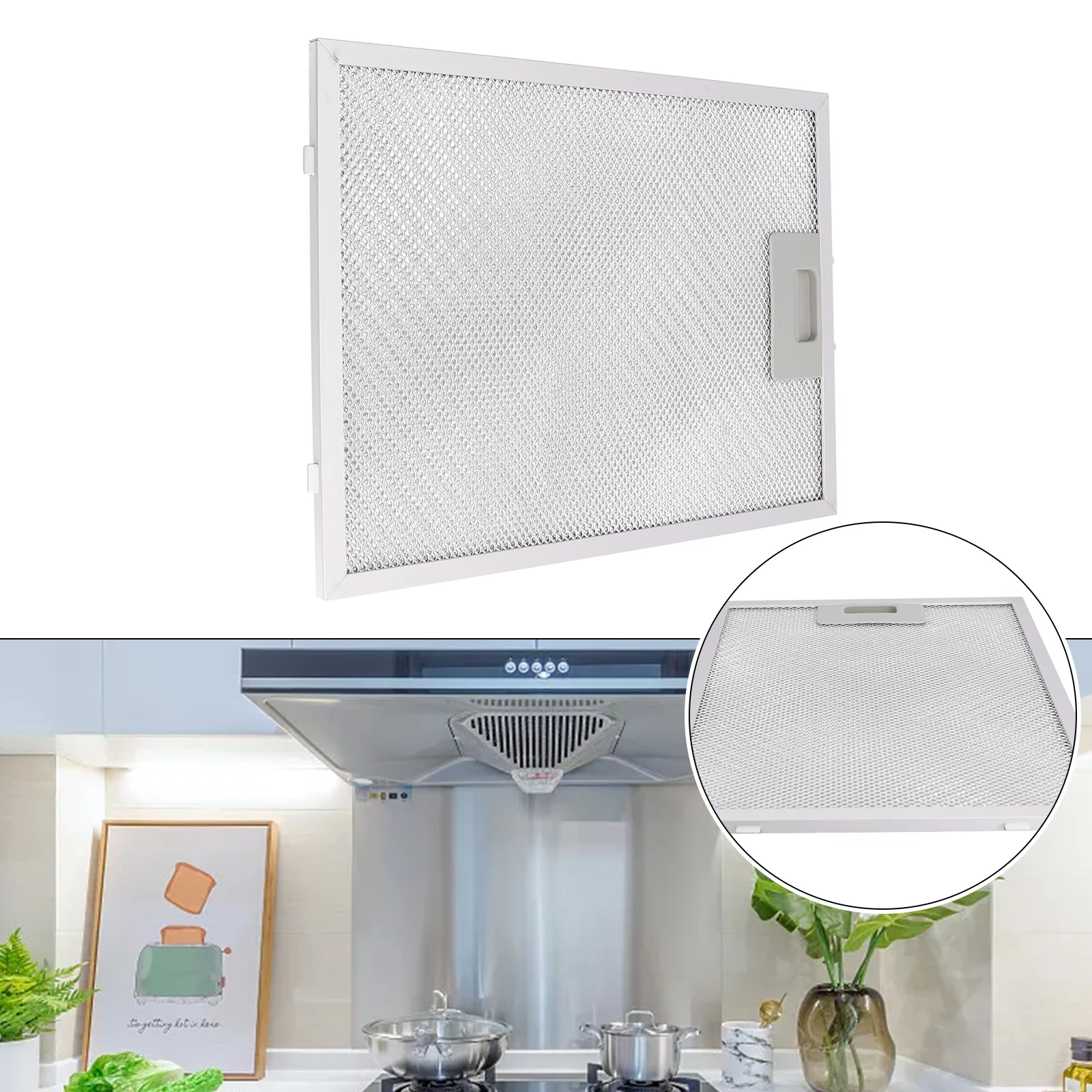 Stainless Steel Range Hood Filter 322x249x9mm 5 Layer Metal Grease Trap For Kitchen Extractor Fan