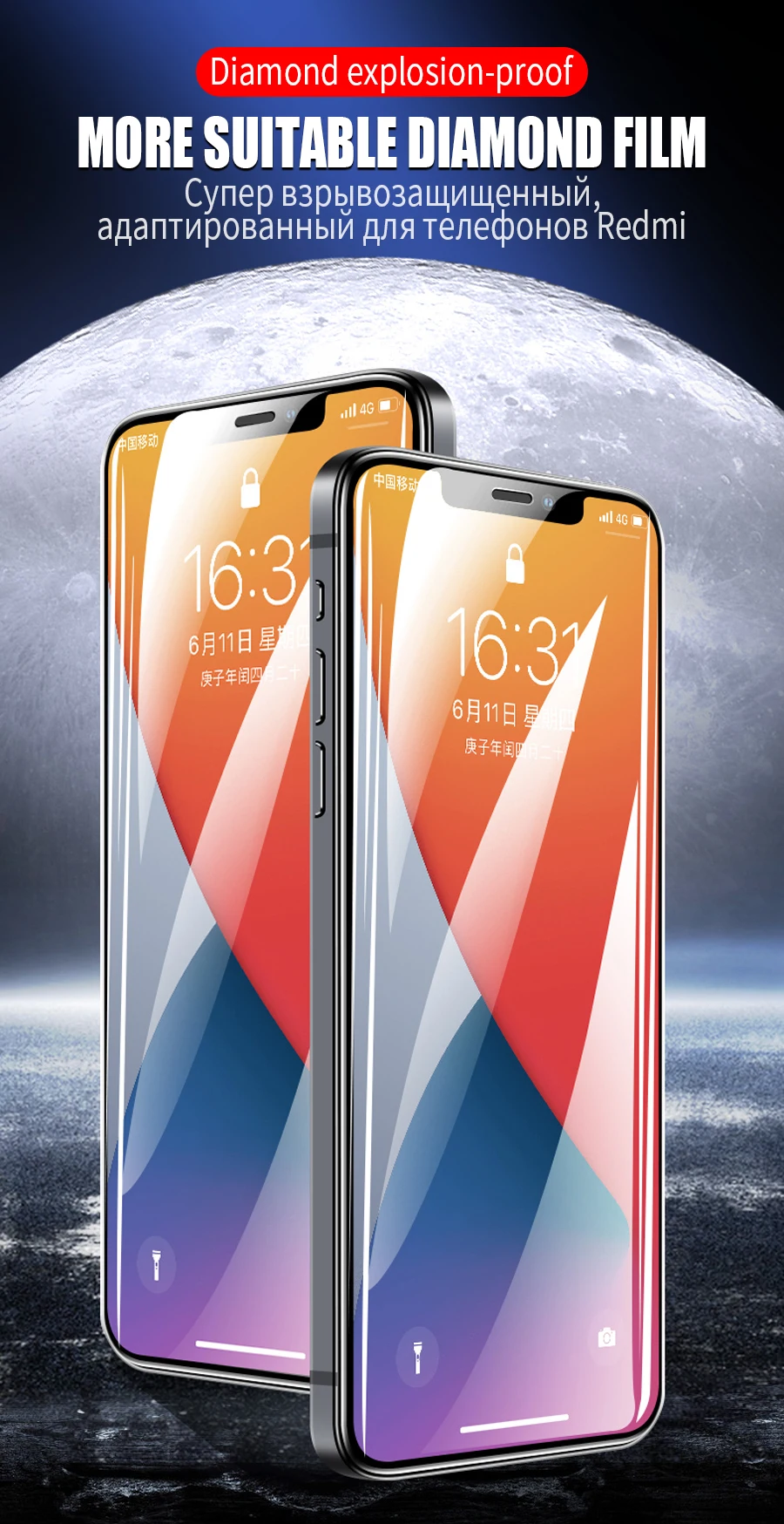 Displayschutzfolie aus gehärtetem Glas für iPhone 16, 15, 14, 13, 12, 11, 18 Pro Max, Schutzglas für iPhone 6, 6S, 7, 8, SE, X, XS, XR, Max. – Detail 1