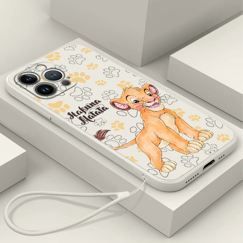 The Lion King Simba Liquid Rope Phone Case For Apple iPhone 14 13 12 Mini 11 Pro XS MAX XR X 8 7 6S Plus Soft Cover Coque Capa