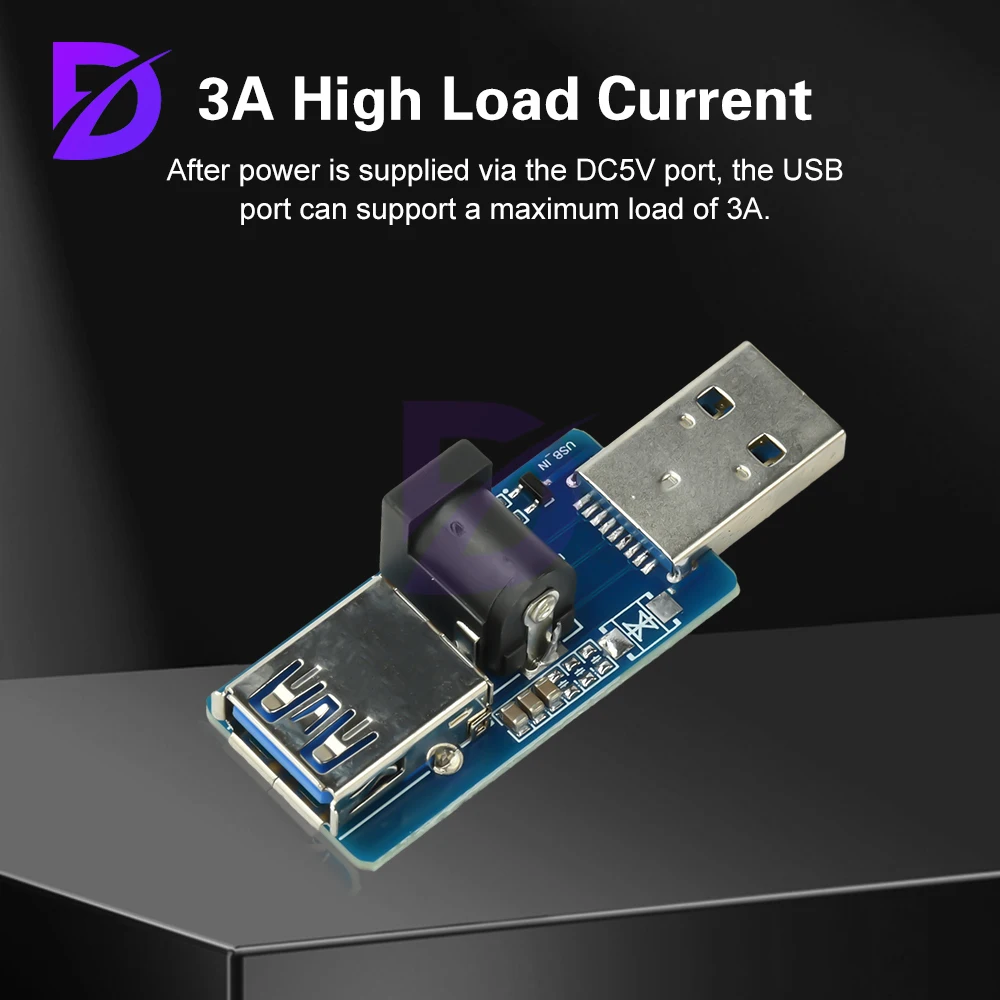 Usb Power Splitter Power Supply Enhancement Module, Usb Connected With DC Power Supply, External Load 5V