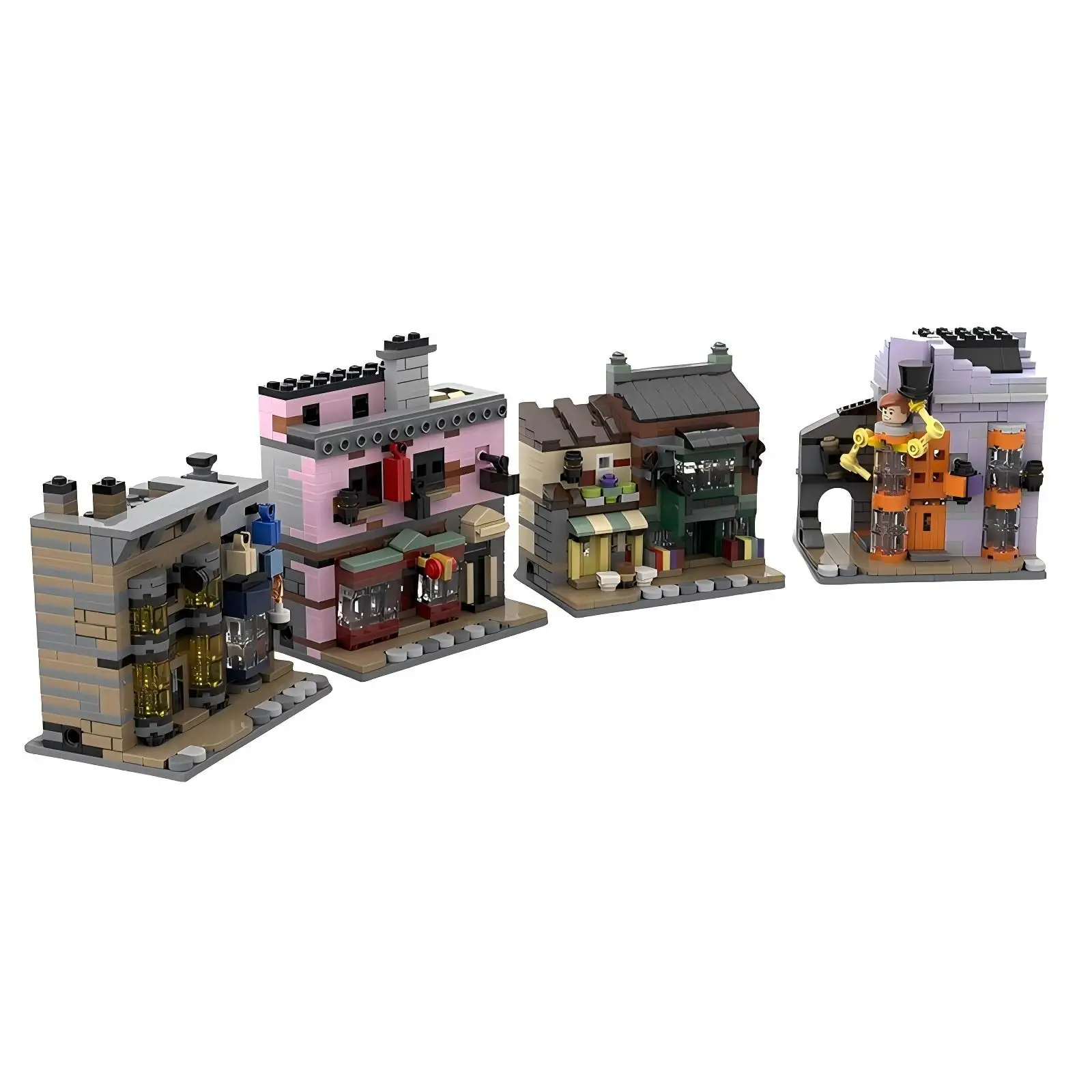Moc série de filmes quentes modelo de arquitetura mágica diagoned street view beco blocos de construção conjunto diy montagem das crianças brinquedos presente