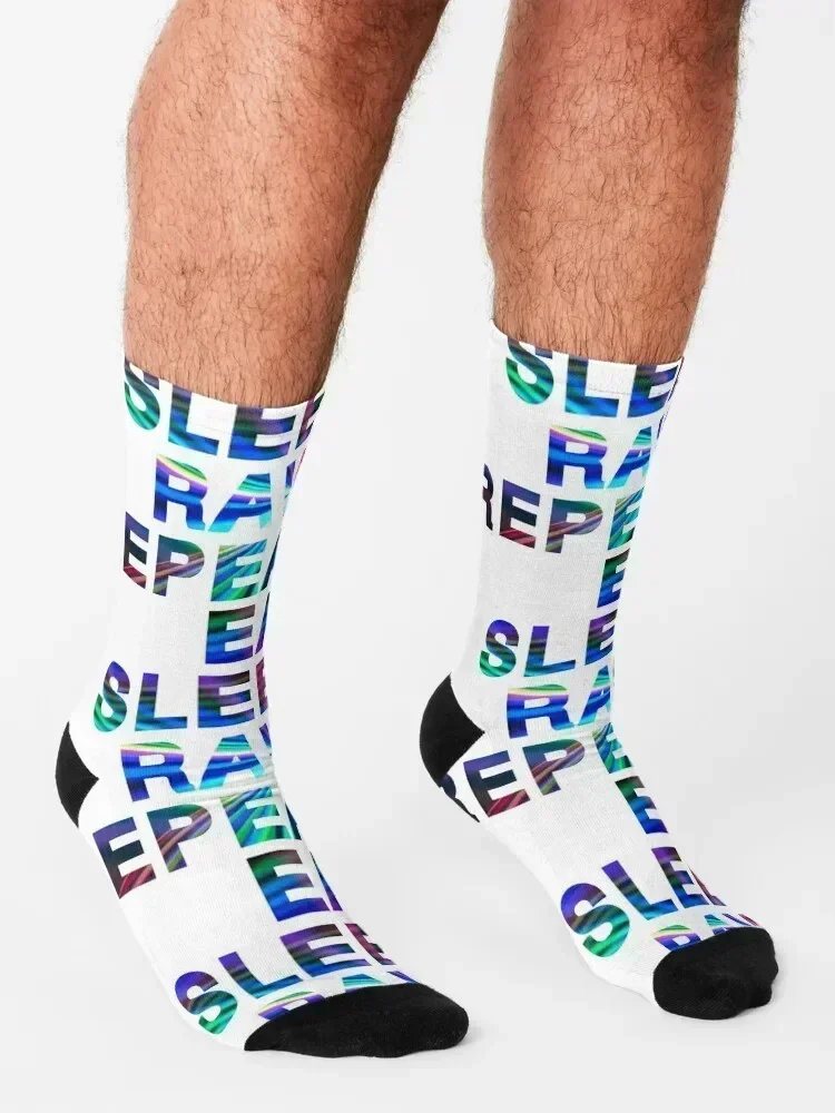 Eat Sleep Rave Repeat ソックス スポーツ ストッキング カスタム スポーツ ヒップホップ アンチスリップ サッカー ソックス レディース メンズ