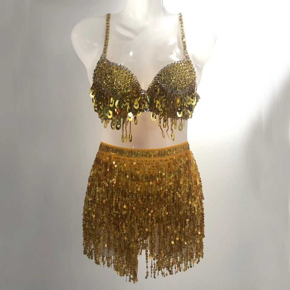 

Новинка 2025, блестящая юбка на Хэллоуин, костюм для танца живота, джазовый танцевальный костюм с блестками и кисточками, женский традиционный национальный сценический костюм