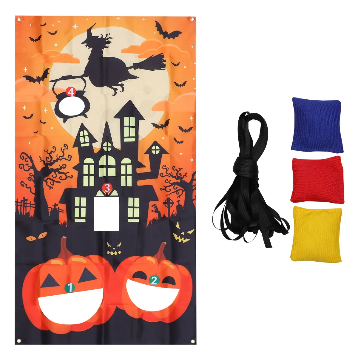 Halloween Banner Throwing Flags Toss Party Decorations Satin Cloth Durable Safe Kids Adults Festival Carnival