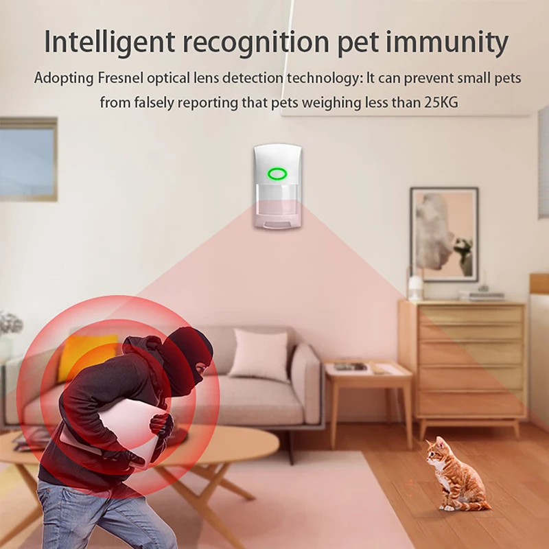 Tuya Smart WiFi PIR Infrared Motion Detector Wireless Home Security System Anti-Pet & Anti-Crawling Infrared Human Body Sensor