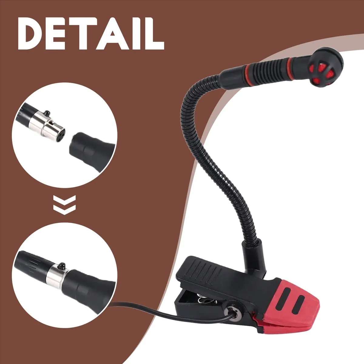 A72U  IM500 Clip-on Instrumental Condenser Microphone Gooseneck Mic for Orchestra Saxophone Trumpet Saxe