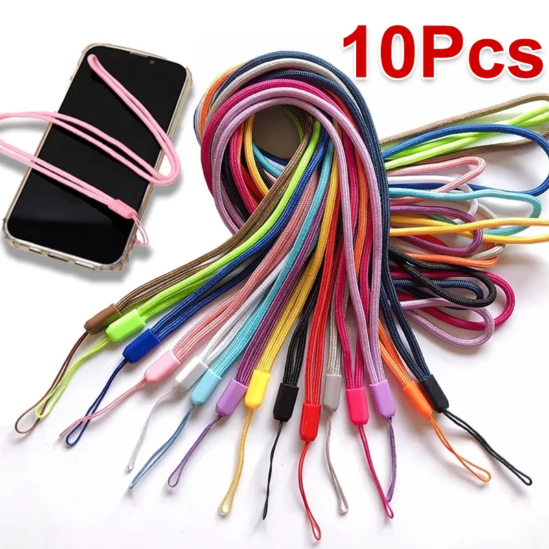 1-10Pcs Universal Mobile Phone Strap String Hand Wrist Strap Nylon Lanyards String For Phone Camera USB Flash Drives Keys Card