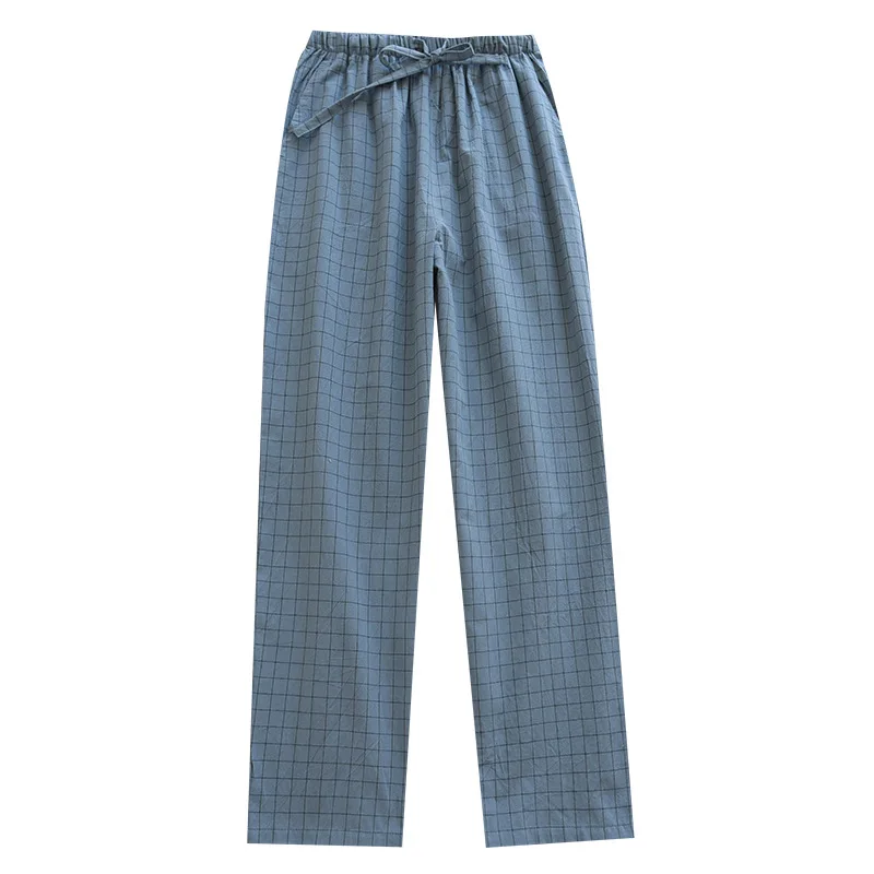 Men Pajama Pants Plaid Design Cotton Pajamas Long Trouser Spring Summer Male Thin Loose Sleep Bottoms Men Sleep Pants Plus Size