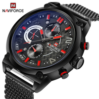 NAVIFORCE Luxury Brand Men Sport Watches Multi-Function Mesh Steel Band Male Wristwatch Military Quartz Man Clock Relojes Hombre