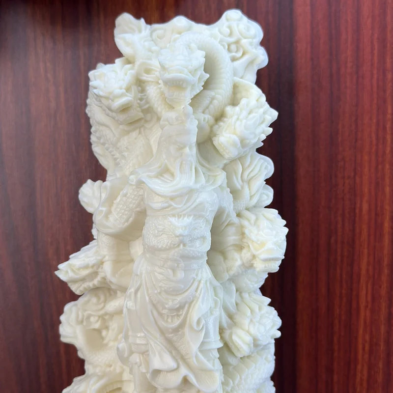 Ivory Nut Carving Kowloon Guan Gong Lord Guan the Second20*9.6*6cmHome Living Room Desktop Wooden Craftwork Ornaments