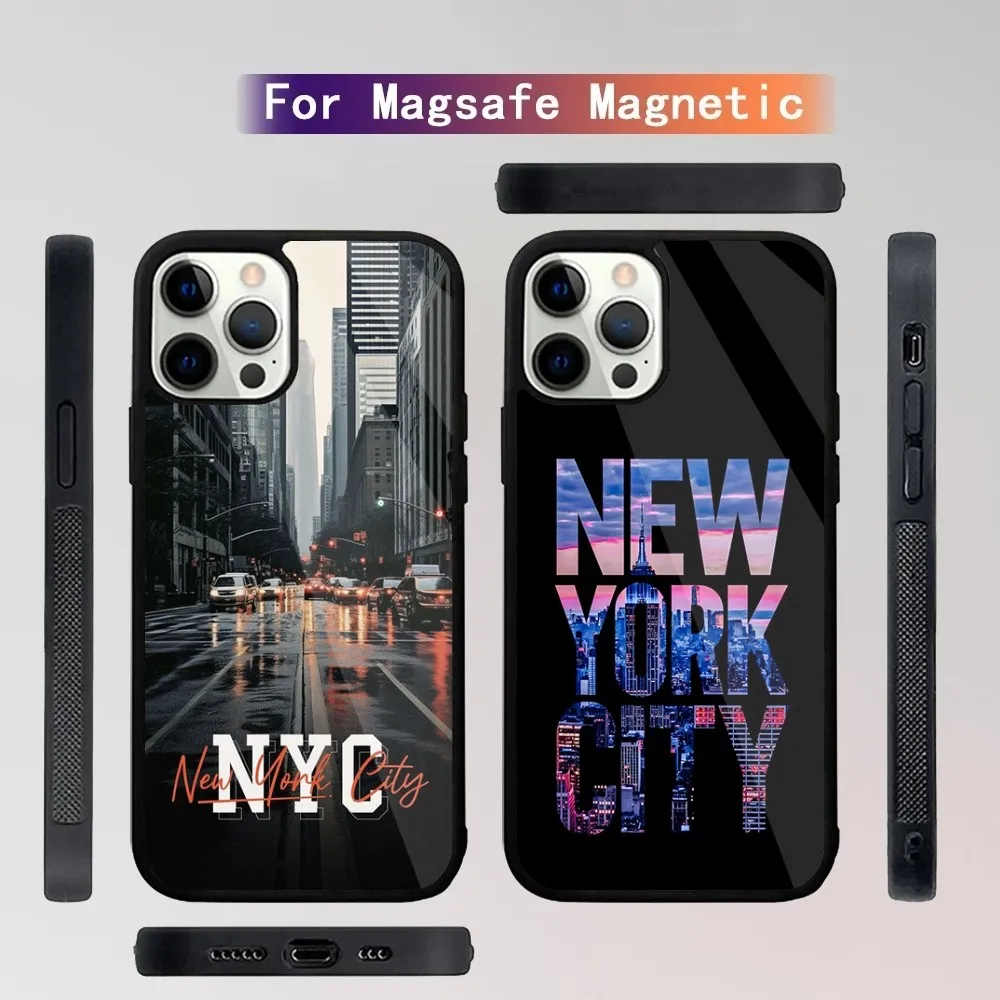 NEW YORK Statue Of Liberty Phone Case For iPhone 16,15,14,13,12,11,Plus,Pro,Max Mini Magsafe Magnetic Wireless Charging