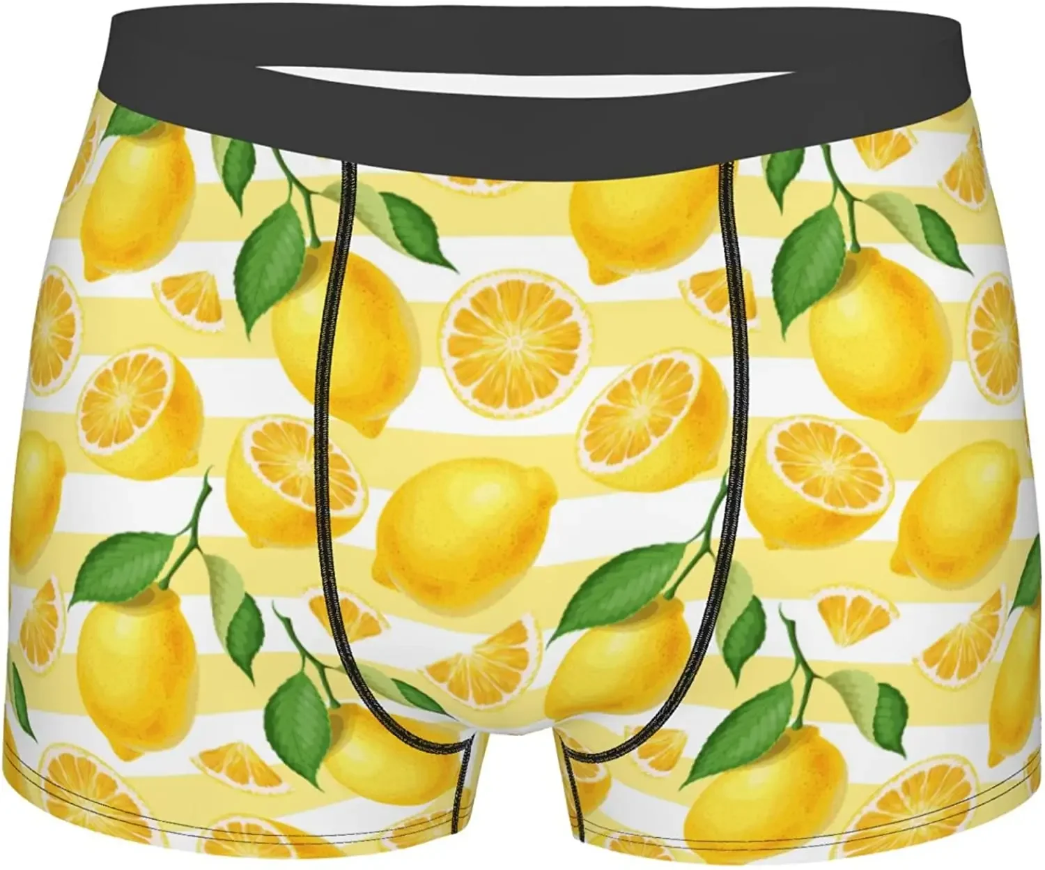 Men's Underwear Boxer Briefs Lemon Leaves  Brief Soft Breathable Stretch Wide Waistband  for Men Boys