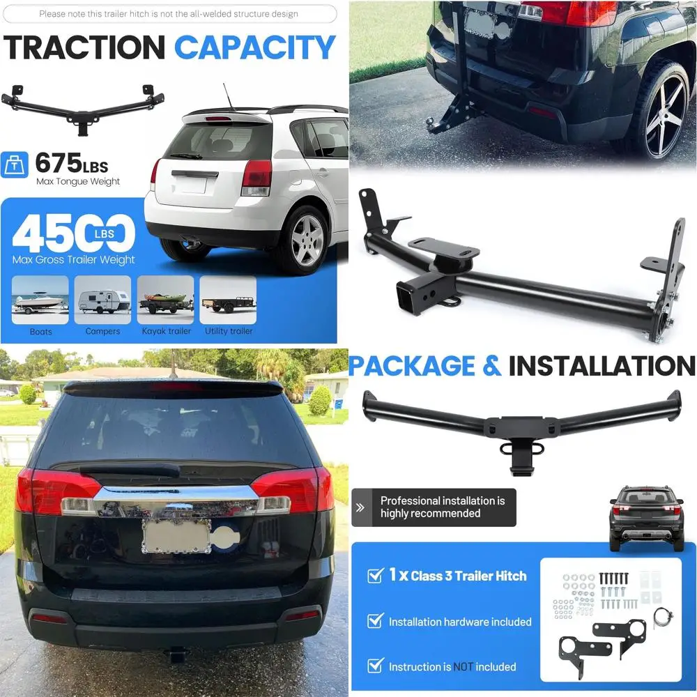 

Class 3 III Tow Trailer Hitch Compatible with 05-17 Chevy Chevrolet Equinox 10-17 GMC Terrain 06-09 Pontiac Torrent 02-07 Saturn