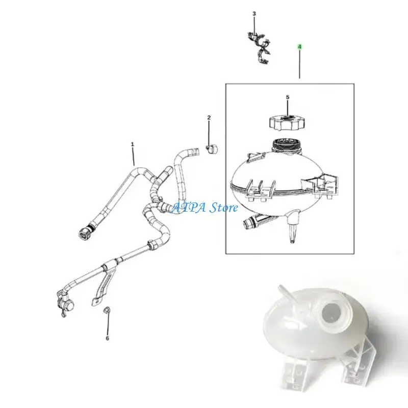

U13C Vehicles Coolant Reservoir Radiator Expansion Designed for 500X 68289857AA 68327756AA 53432665 CH3014170 Leak Proof