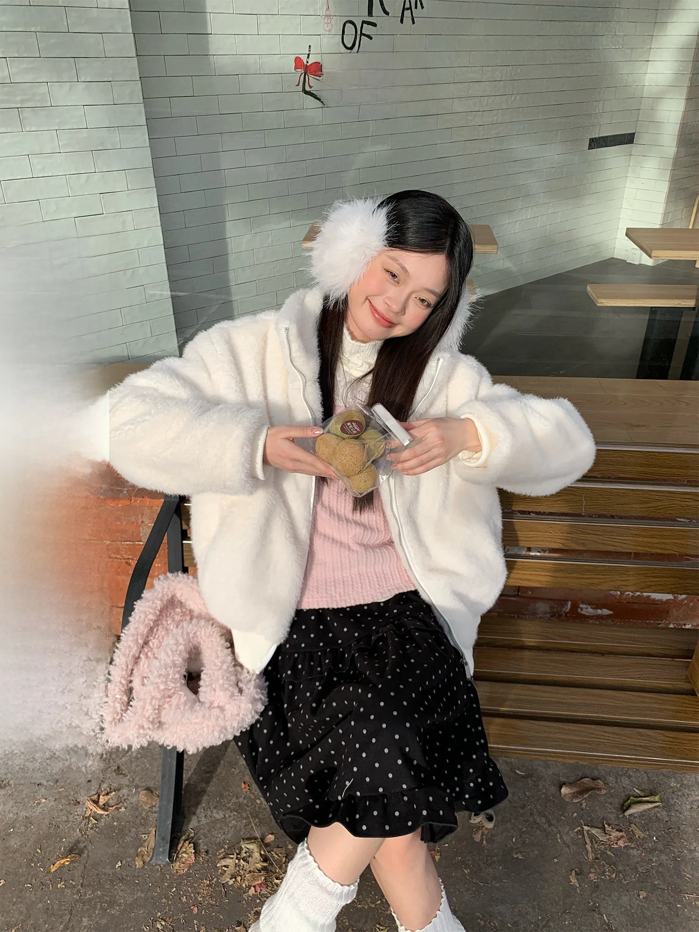 

Утепленная куртка из овечьей шерсти для женщин, свободного кроя, на флисовой подкладке, осенне-зимняя, в корейском стиле, верхняя одежда, для повседневной носки, Song Zhengen