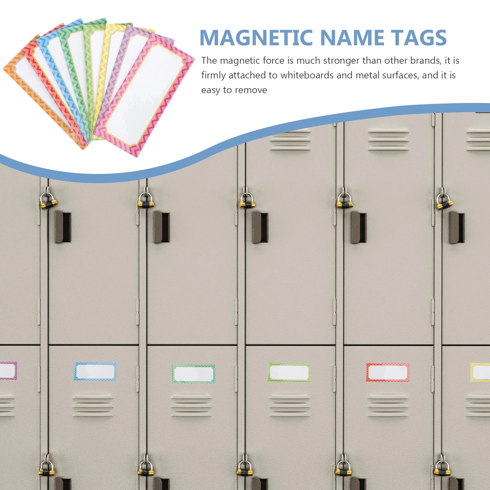 

32pcs Magnetic Name Tags Write-On Labels For School Home Office Kitchen Classroom Diy Labeling Stickers Blank Rewritable