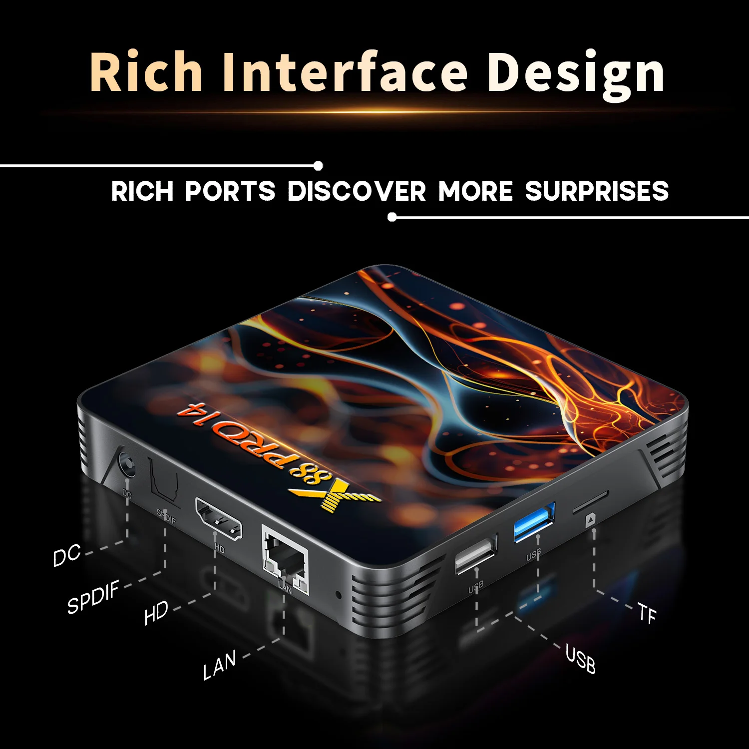 X88 Pro 14 RK3518 Original Android 14 TV Box Quad Core 4K LAN 100M Wifi6 BT 5.0 télécommande vocale lecteur multimédia décodeur