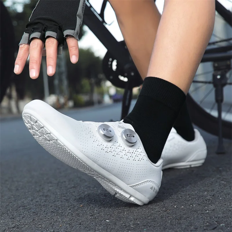 Herren Fahrradschuhe Radsport Schnellverschluss-Schuhe MTB Rennrad Unisex Profi-Rennschuhe Modische Gummi-Flachschuhe – Detail 35