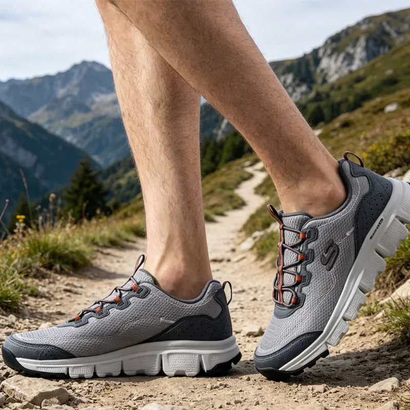 Skechers Men Hiking Shoes Non-slip Breathable Outdoor 237704-GYOR/237704-BBK