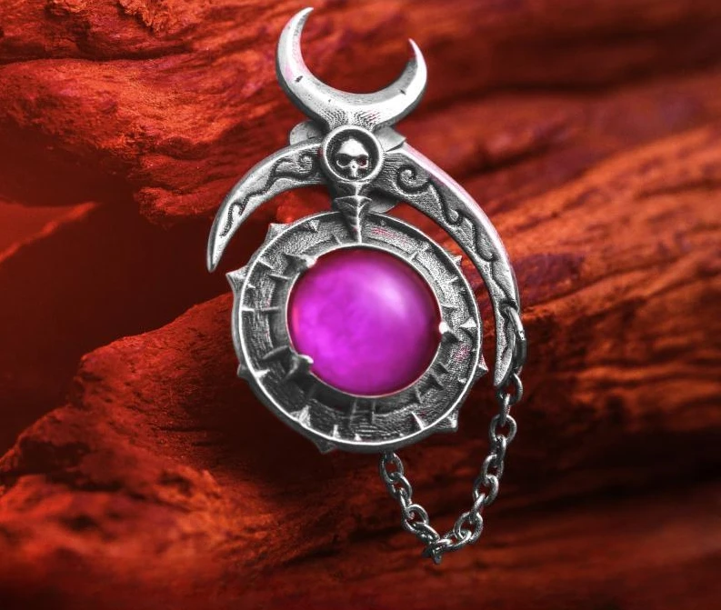 Europe America Retro Silver Color Adorned with Imitation Purple Gemstone Skull Planet Earrings UNISEX Punk Hip Hop Party Earring