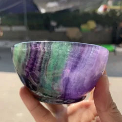 Natural Rainbow Fluorite Bowl Rock Bowl Crystals Craft