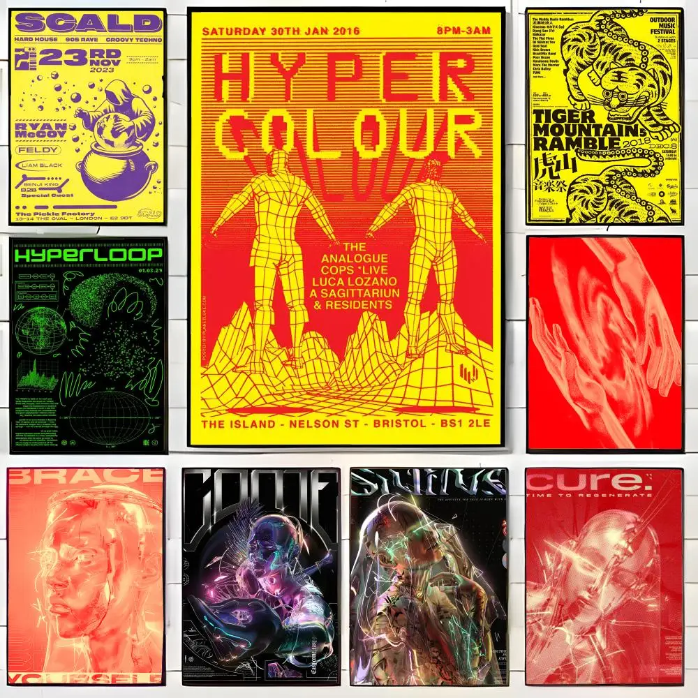Trippy Retro Art Psychedelic Acid Graphic Poster Wall Art Print Poster Decorative Mural Home Decor Gift Unframed