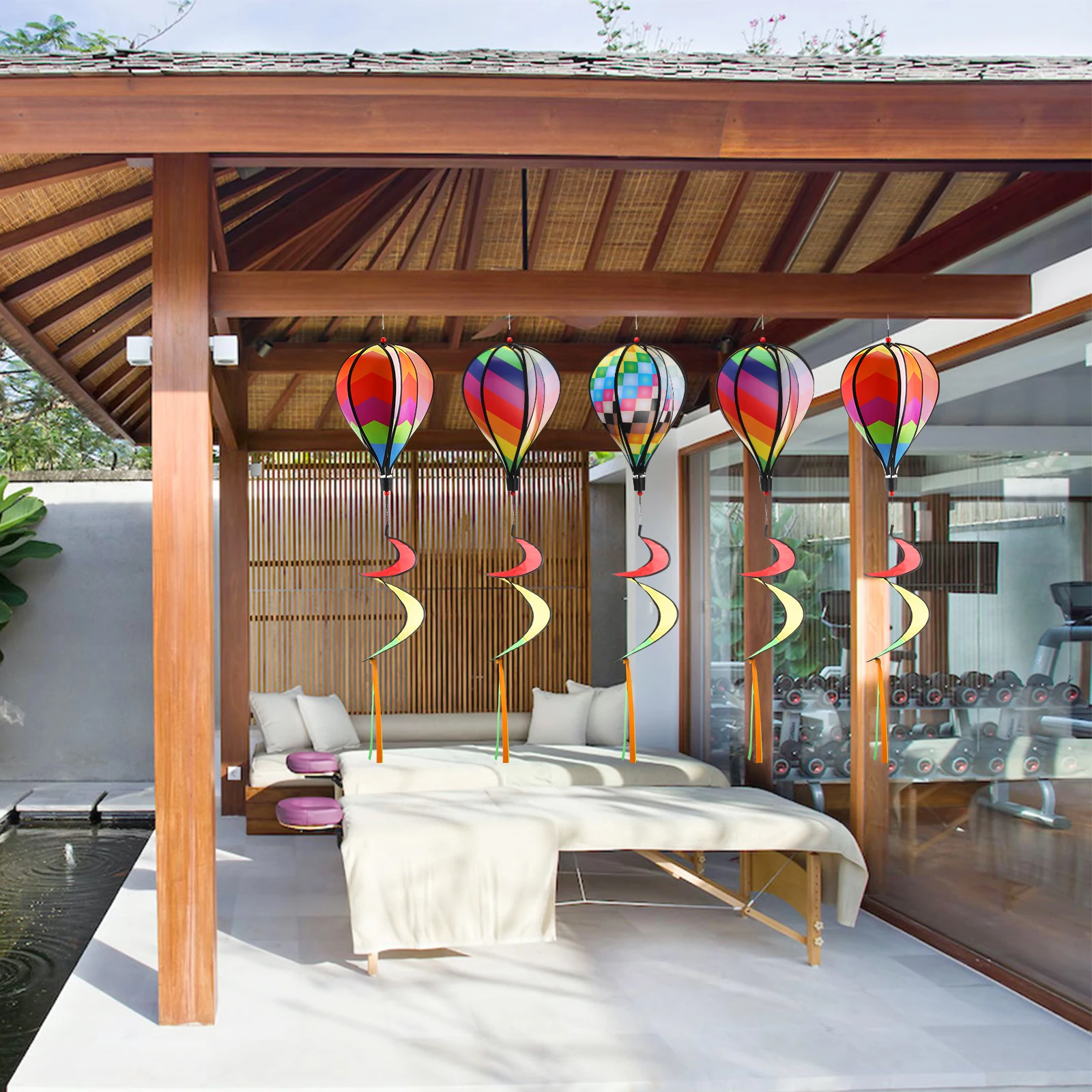 

3 Pcs Hot Air Balloon Windmill Decorations outside Garden Cloth Balloons Toy Rainbow Outdoor Baby