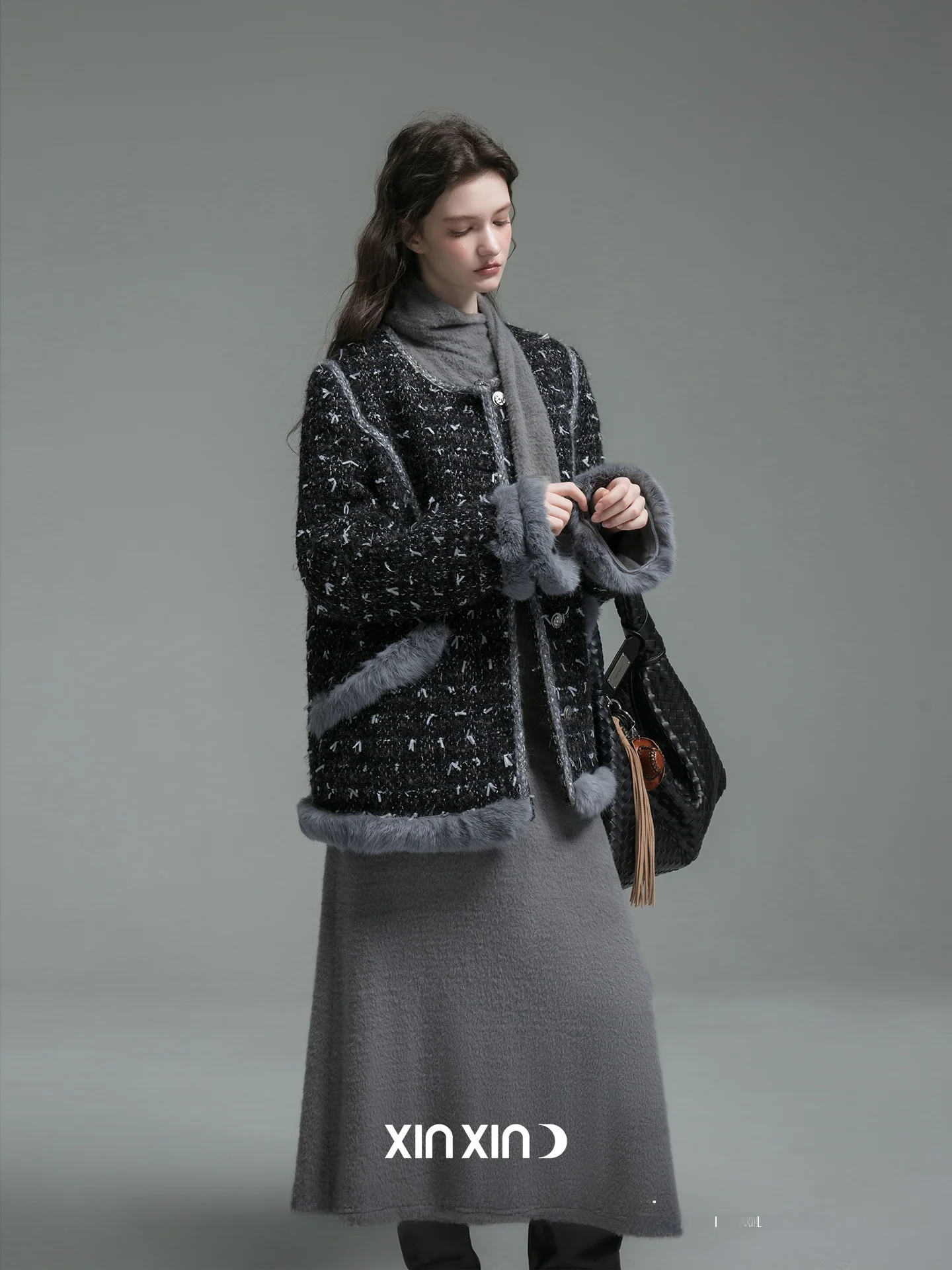 

XinXinyue Роскошный коврик из кроличьего меха Sle Верхняя одежда Ele Lady's ort Пальто из шерсти с длинной застежкой на пуговицы