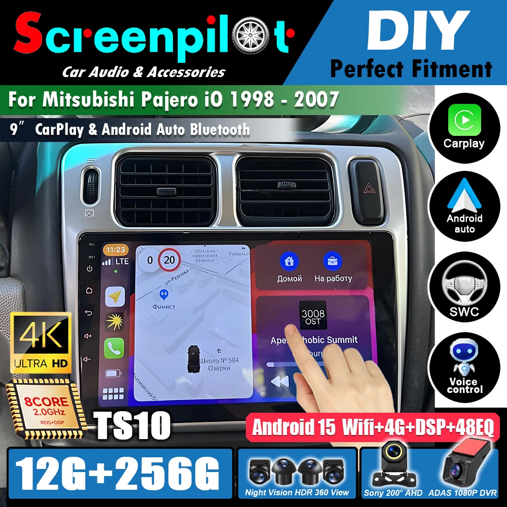 Android 16 Car Radio For Mitsubishi Pajero iO 1998 - 2000 2001 2002 -2007 BT Head Multimedia Video Player GPS Navigation 5G WIFI
