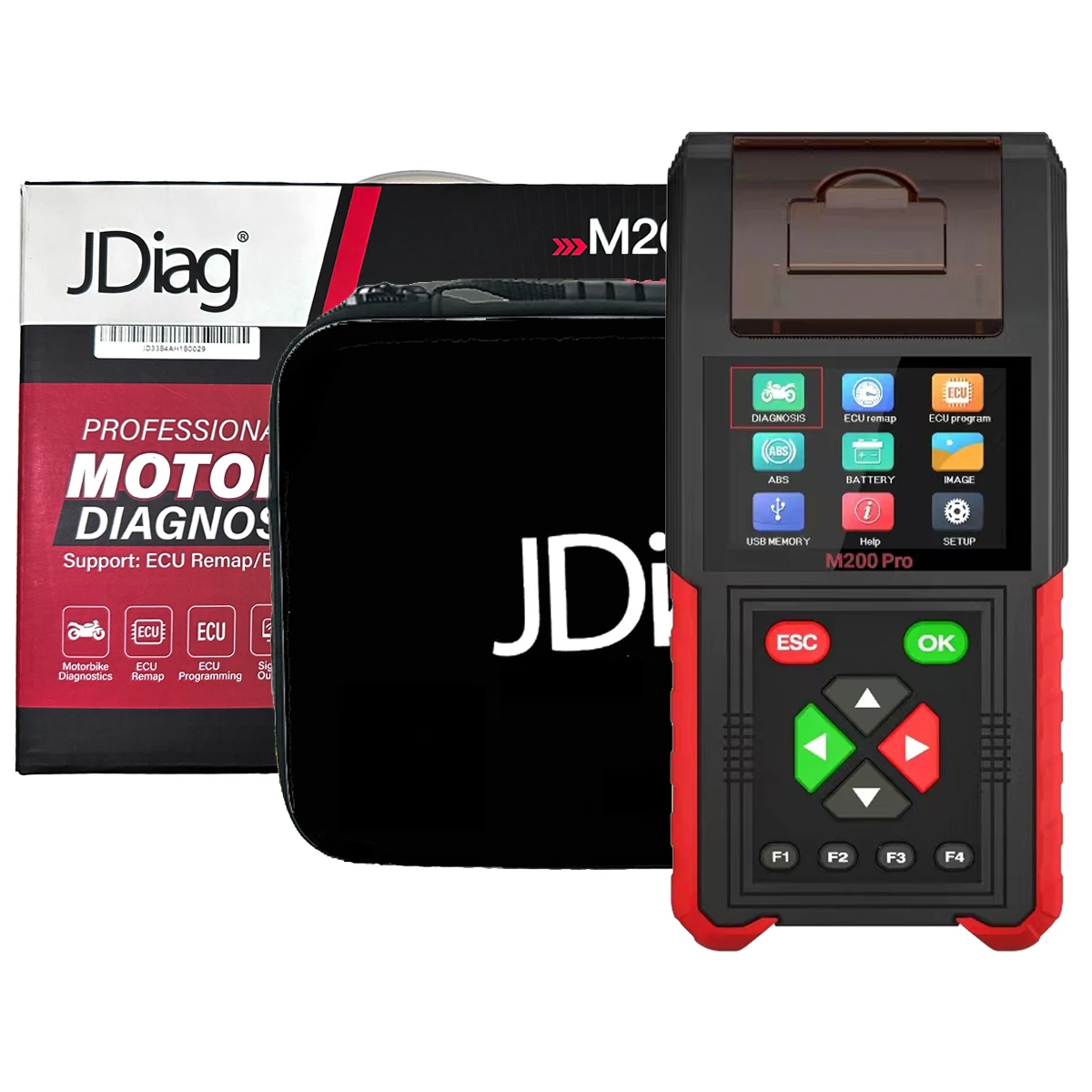 2024 NEW Arrival JDiag M200pro Motorcycle Diagnostic Scanner+Honda ECU Remap + Battery Tester