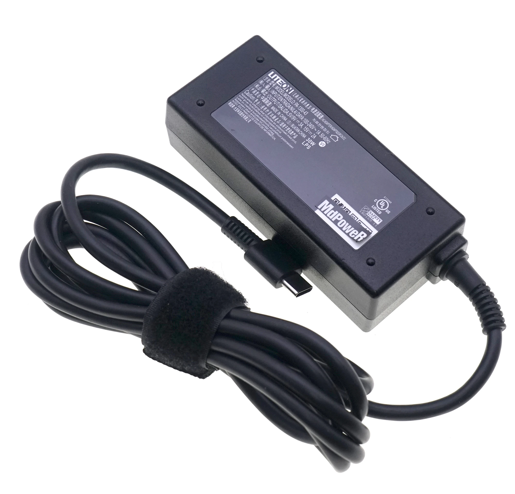 Genuine Liteon PA-1300-43 USB-C AC/DC Power Adapter 5V/9V 3A / 15V 2A 30W Max TYPE C