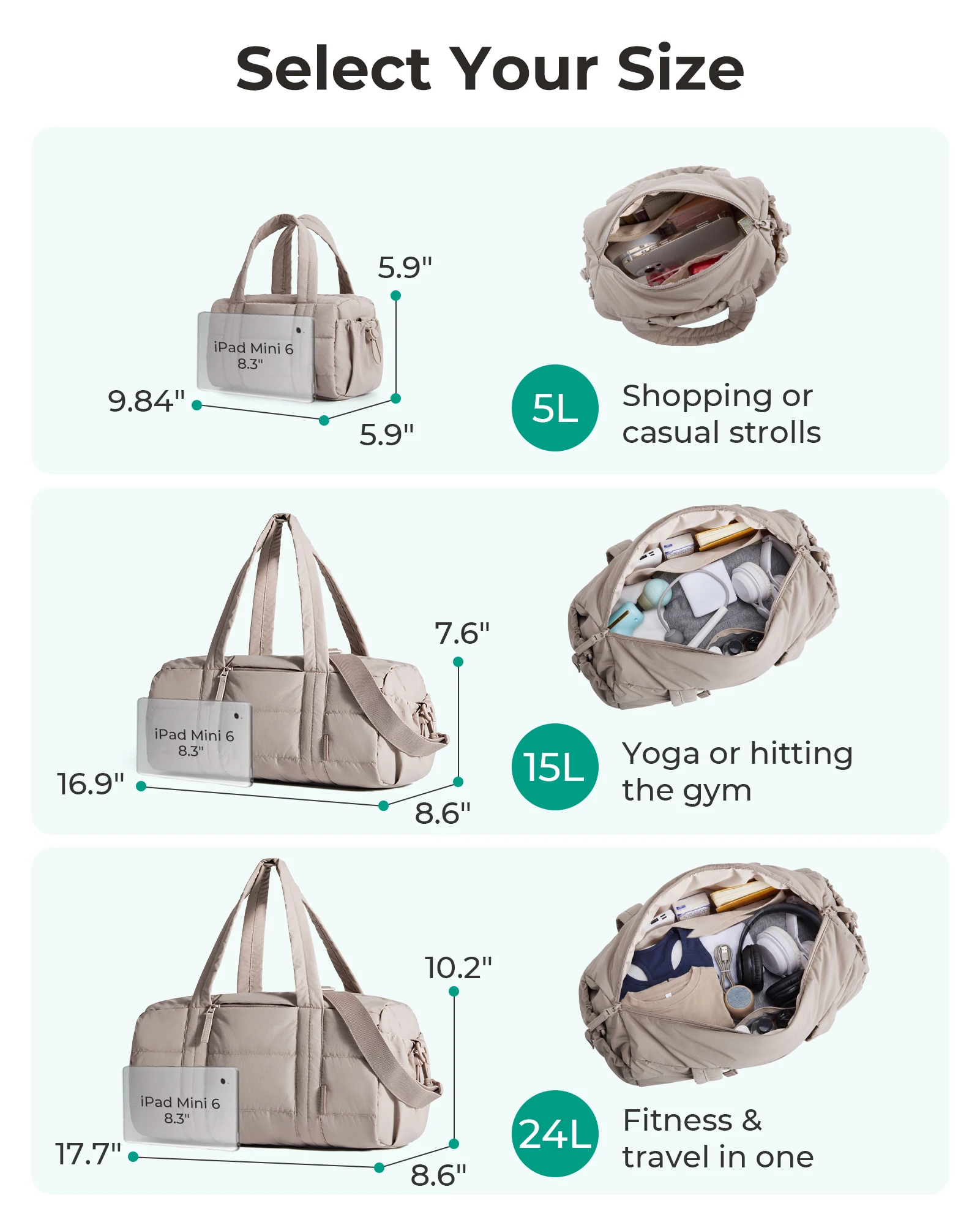 BAGSMART ジムバッグ 女性用 ミニ/ミディアム/ラー - Luxury Yoga Bags のレビューと価格