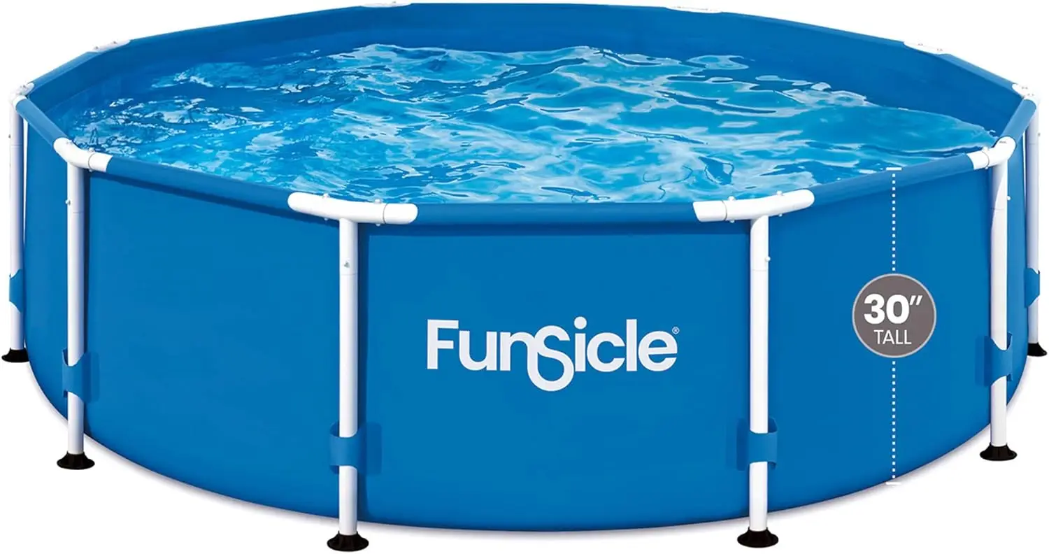 Funsicle-Ensemble de piscine hors sol pour activités de plein air, cadre rond en métal, pompe à filtre SkimmerPlus et F, 5 prêts hypothécaires, 10 po x 30 po