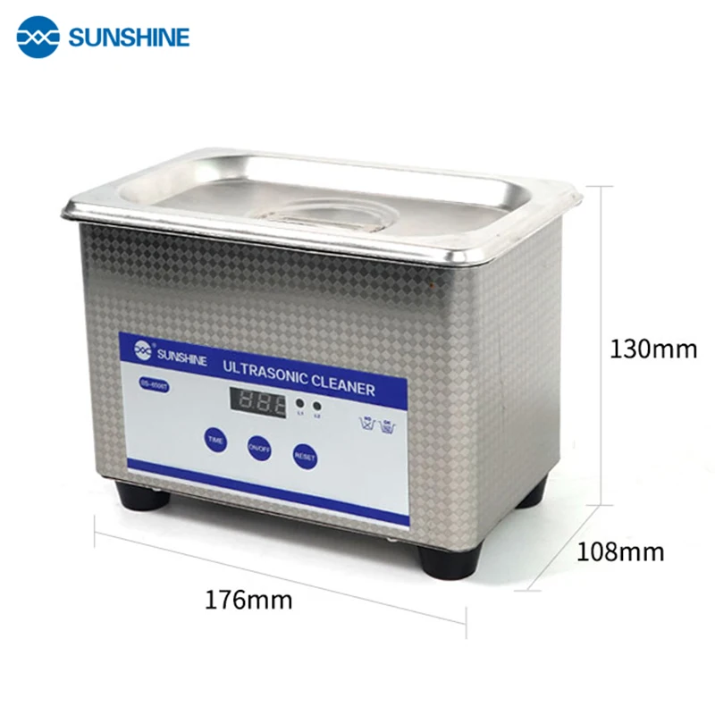 SUNSHINE 800ML SS-6508T 50W Ультразвуковой портативный ультразвуковой очиститель SUS304 Интеллектуальная сенсорная панель из нержавеющей стали