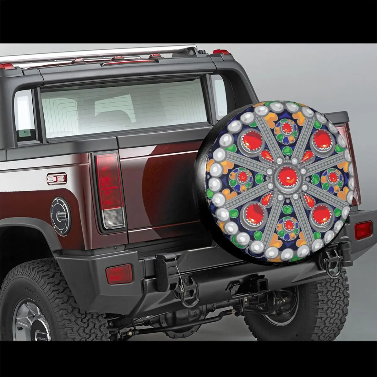 Tafzimth Kabyle Fibula Spare Tire Cover for Jeep Pajero Custom Geometric Ethnic Berber Car Wheel Covers 14