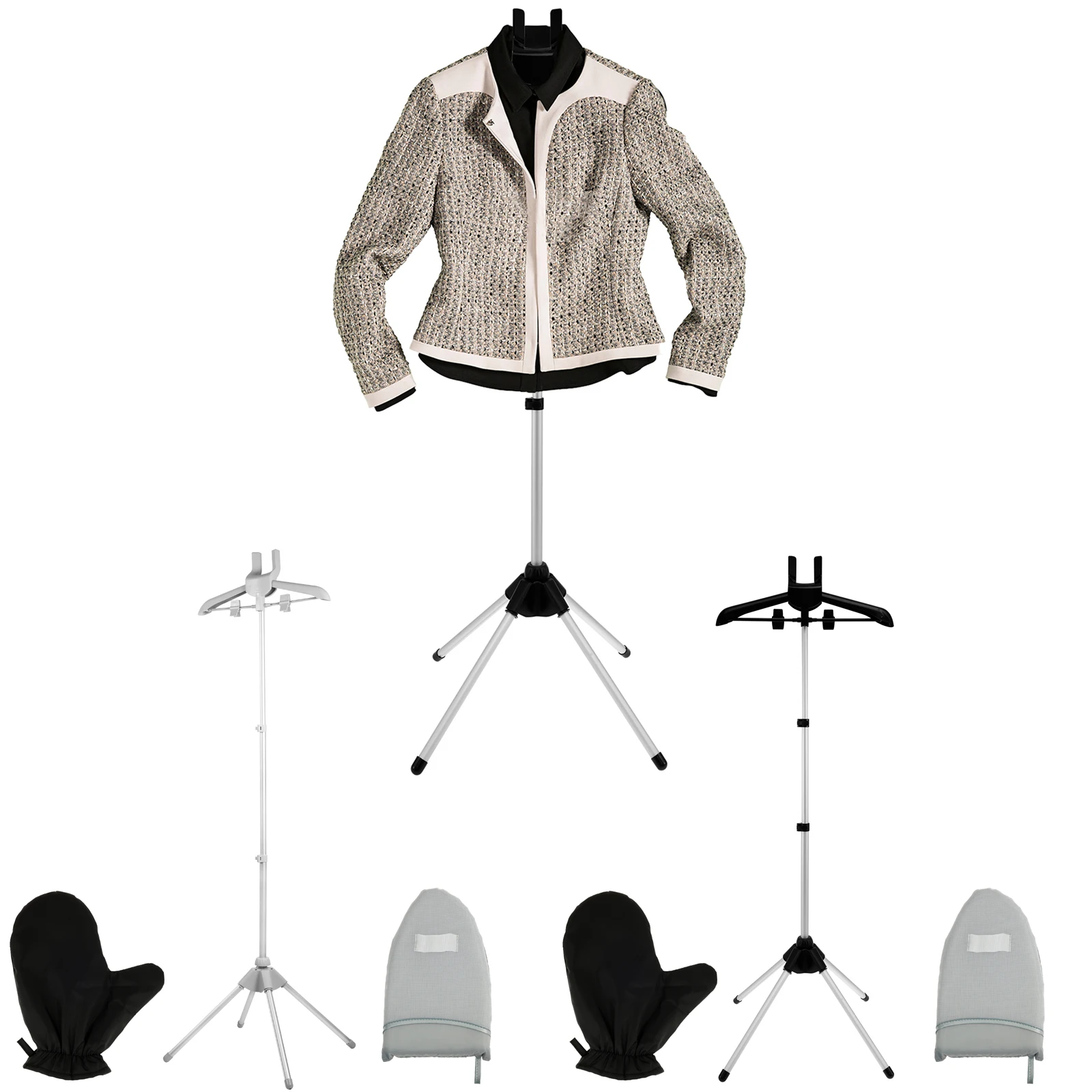 

Telescopic Garment Steamer Hanger Strong Rotatable Clothes Steamer Stand With Ironing Board Glove for Steaming Clothes