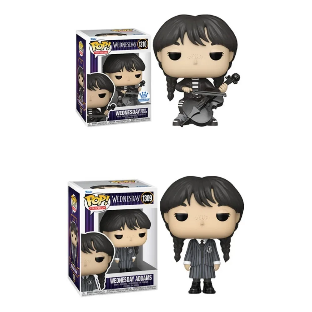 FUNKO Pop The Addams Family Action Figures Wednesday Cute Q Version Doll Model Ornament Toy Peripherals Children Festival Gifts