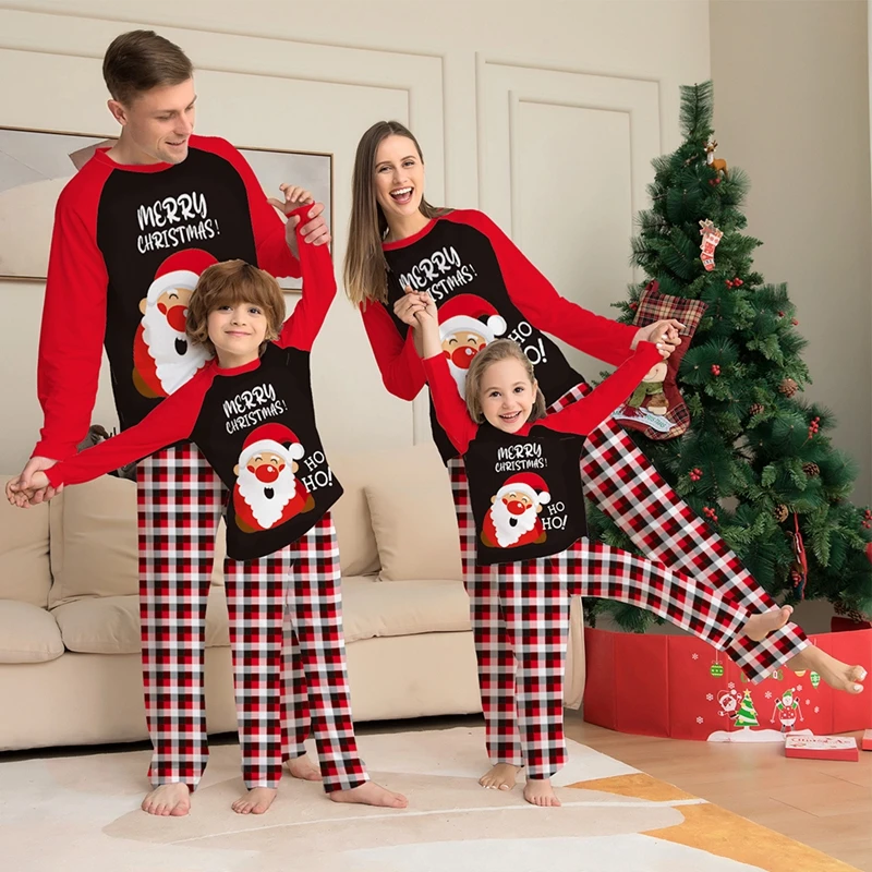 

Fashion Comfortable Long Sleeve Pajamas Sets Christmas Loungewear Soft to Wear Festive Design Easy to Wash Homewear