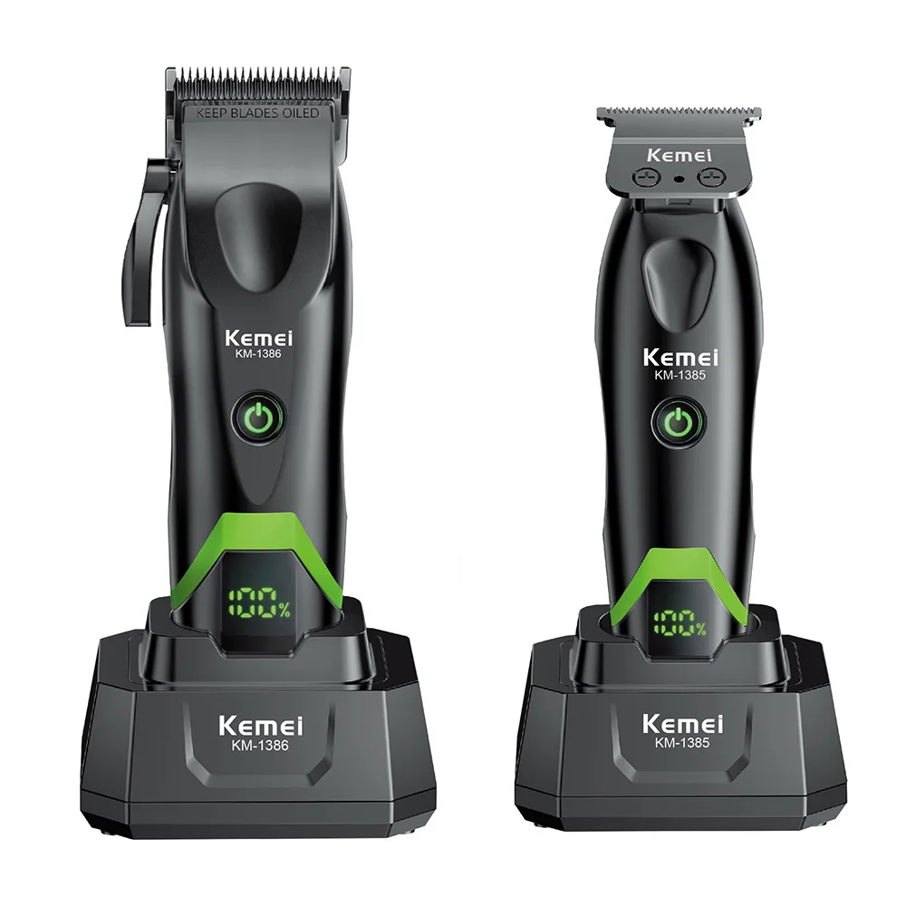 Kemei 1386 Hair Cutting Machine Full Set Professional Trimmer Man Set Kemei 1385 Men's Hair Clipper Professional Barber Kit