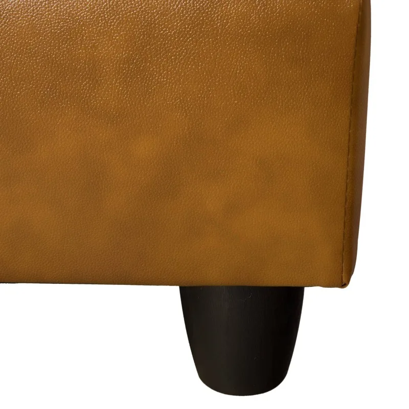 أرائك الكركم طقم أريكة مكون من 3 قطع مع مساحة تخزين أثاث جلد عثماني عالي الجودة قابل للتنفس إسفنجة إطار من الخشب الصلب المتين