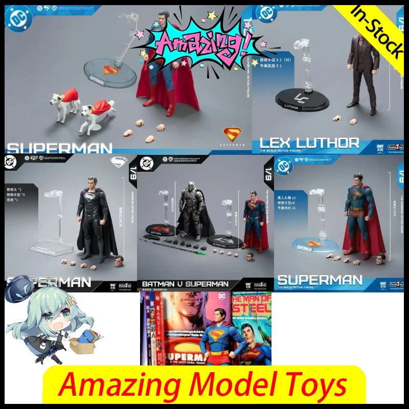

2025 New Superman Figure Fondjoy DC Original Superman Action Figure 1/9 PVC Joint Movable Kid Toys Gifts Collection