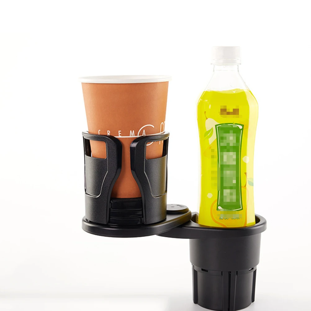 

Adjustable Rotating Car Drink Holder Cup Rack Water Bottle Stand For Coffee Water Beverage Black Abs Material Easy Install